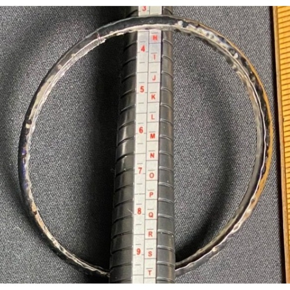 Hammered Bangle Bracelet‎ Silver Tone Open Adjustable Design